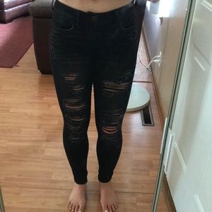 American Eagle Black Ripped Jeans